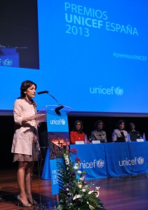 Reyzábal durante su discurso en los premios Unicef